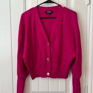 Express Women's Pink Long Sleeve Cardigan Sweater
